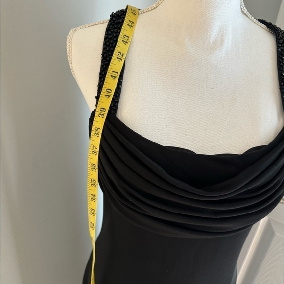 JS BOUTIQUE cocktail Beaded black midi dress. Size 10 - Picture 6 of 8